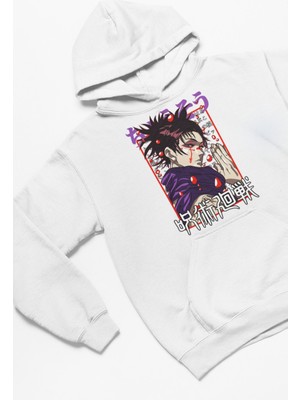 Fuddy Moda Unisex Jjk Choso Baskılı Kapüşonlu Sweatshirt, Oversize Jujutsu Kaisen Anime Temalı Hoodie