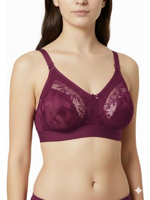 Ebru Toparlayıcı Altı Geniş Lastikli Lez Ara Dantelli Sütyen