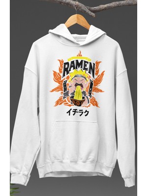 Fuddy Moda Unisex Naruto Ramen Baskılı Kapüşonlu Sweatshirt, Oversize Naruto Anime Temalı Hoodie