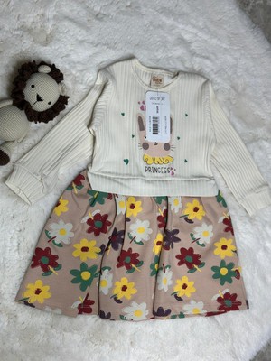 Mini Moda House Kız Çocuk Baskılı Çiçek Desenli Elbise