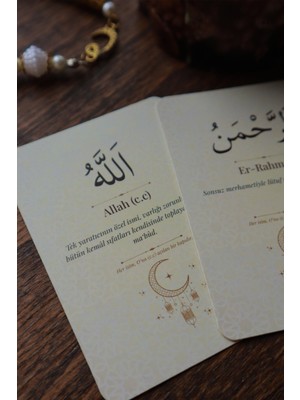 Msticker Esma-Ül Hüsna Kart Seti – Allah’ın (C.c) 99 Ismi | Anlamlı ve Şık Tasarım Kartlar, Zengin Içerik