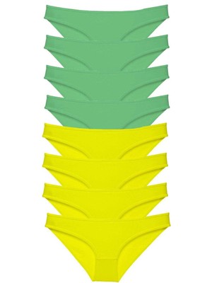 Beruflic 8 Adet Süper Eko Set Likralı Kadın Slip Külot Sarı Yeşil