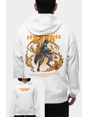 Fuddy Moda Oversize Hiken No Sabo Sırt Baskılı Kapüşonlu Sweatshirt,unisex One Piece Temalı Anime Hoodie