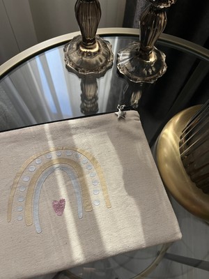 Elissydesign Kanvas Tasarım Clutch Çanta Özel Hediyelik