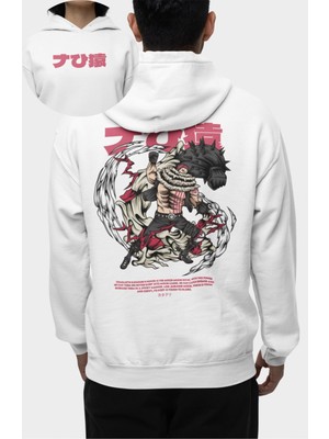 Fuddy Moda Oversize Katakuri Sırt Baskılı Kapüşonlu Sweatshirt, Unisex One Piece Temalı Anime Hoodie