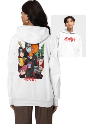 Fuddy Moda Oversize Akatsuki Üyeleri Sırt Baskılı Kapüşonlu Sweatshirt, Unisex Anime Temalı Hoodie