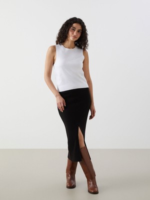 Lc Waikiki Yeni Sezon Beli Lastikli Dokulu Kadın Triko Etek