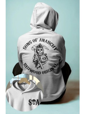 Fuddy Moda Unisex Sons Of Anarchy Redwood Original Sırt Baskılı Kapüşonlu Sweatshirt