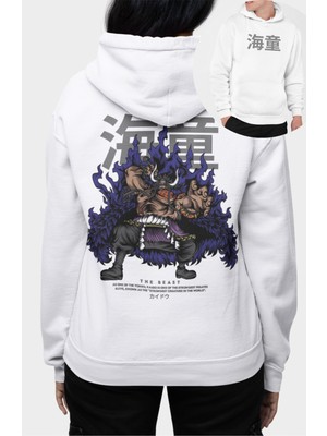 Fuddy Moda Oversize Kaido Sırt Baskılı Kapüşonlu Sweatshirt, Unisex One Piece Temalı Anime Hoodie