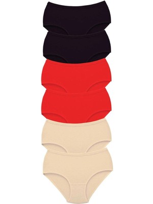 Beruflic 6 Adet Tutku Kadın Yüksek Bel Bato Kalın Lastik Külot S11