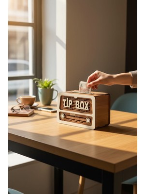 Nostalji Radyo Görünmlü Kumbara Tip Box Bahşiş Kutusu