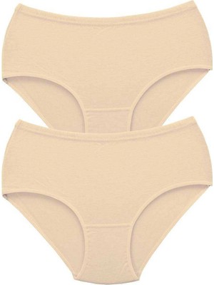 Beruflic 2 Adet Tutku Kadın Yüksek Bel Bato Kalın Lastik Külot Ten