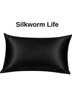 Siyah Renkli 100% Ipek Yastık Kılıfı ( 50 cm 70 Cm)