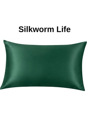 Zümrüt Yeşili renkli % 100 Saf Ipek Yastık Kılıfı