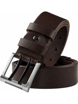 Deepsea Erkek Kahve Hakiki Deri Çift Dilli Geniş Kemer – Spor Tokalı Günlük Kullanım 1801295