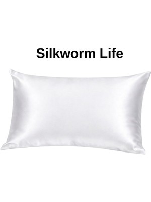 Beyaz RENKLI 100% Ipek Yastık Kılıfı ( 50 cm 70 Cm)