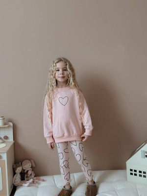 Kalp Baskılı Taytlı Takım