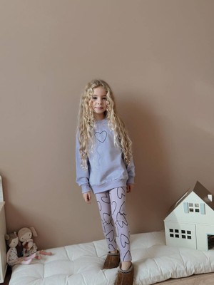 Kalp Baskılı Taytlı Takım