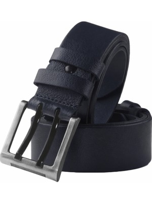 Deepsea Erkek Lacivert Hakiki Deri Çift Dilli Geniş Kemer – Spor Tokalı Günlük Kullanım 1801295