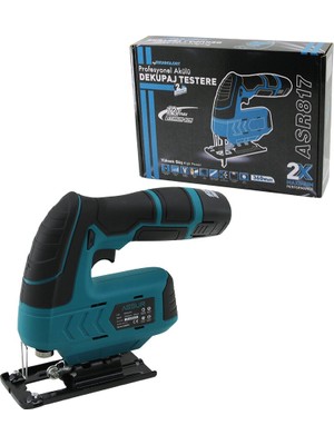 Go İthalat Profesyonel Şarjlı Dekupaj Testere Sunta Kesme Dekopaj Kademeli Hız Ayar 2 Fren Sistemi 12V - 360W  ASR-817 (784)