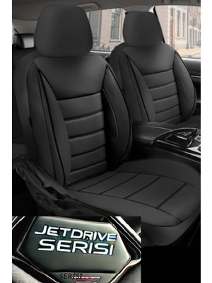 Trobus Proton Persona 2008-2015 Aracınıza Uyumlu Jetdrıve Siyah Deri Oto Koltuk Kılıfı (5 Koltuk Tam Set, Airbag Uyumlu)