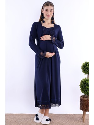 Effortt Lacivert Hamile Lohusa Gecelik