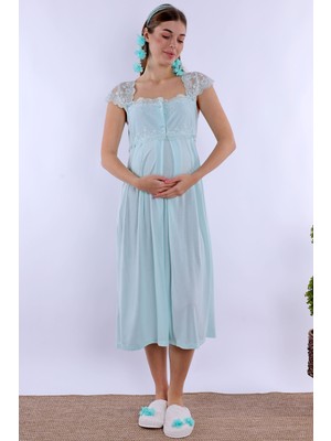 Effortt Turkuaz Hamile Lohusa Gecelik