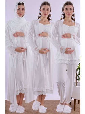 Effortt Ekru Tesettürlü Hamile Lohusa Set