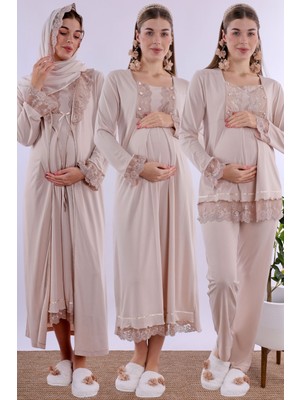 Effortt Bej Tesettürlü Hamile Lohusa Set