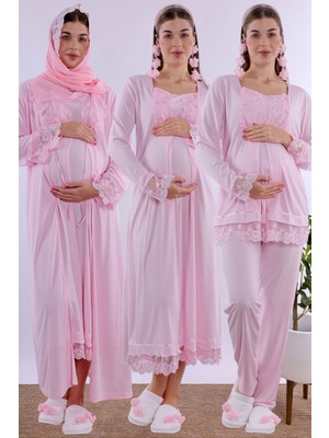 Effortt Pembe Tesettürlü Hamile Lohusa Set
