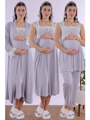 Effortt Gri Hamile Lohusa Set