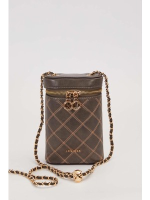 Levidor Silindir Form Kapitone Omuz Çantası-Yeşil