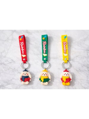 The Secret Desire Rainbow Figürlü Askılı Anahtarlık – Sevimli Tavşan Figürlü Pvc Anahtarlık