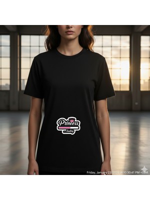 Etoile Studio Sevgili Kombini Unisex %100 Pamuklu Oversize Grafik Baskılı Bisiklet Yaka Tişört Prenses