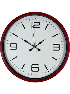 ForWhat Büro Ev Ofis Hediyesi Için 36CM Kırmızı Style Dekor Duvar Saati
