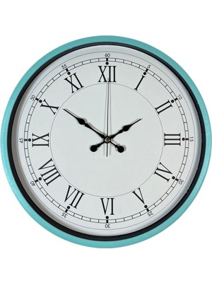 ForWhat Büro Ev Ofis Hediyesi Için 36CM Turkuaz Dizayn Dekor Duvar Saati