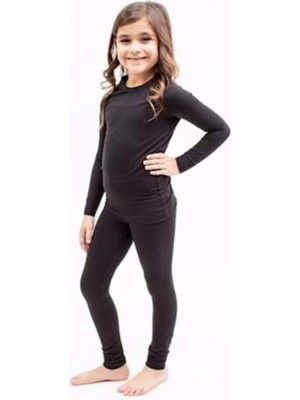 Tutku 0835-836 Termal Kız Çocuk Takım-Siyah-5 Yaş