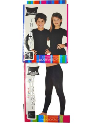 Tutku Kız Çocuk Termal Takım-Siyah-9