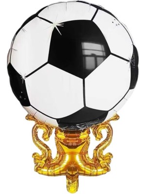 Parti Sürprizi Siyah Beyaz Kupa Şekilli Futbol Topu Folyo Balon 1 Adet
