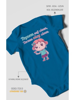 Teyzem Sağ Olsun,tarzım Olay Olsun Baskılı Bebek Zıbını – Çıtçıtlı Body | %100 Pamuk Kısa Kol