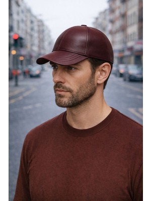 Hakiki Deri Beyzbol Şapka Kep ÜN0012