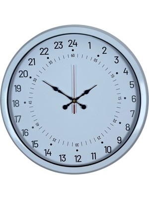 ForWhat Büro Ev Ofis Hediyesi Için 40CM Beyaz Metal 24 Saat Gösterge Duvar Saati