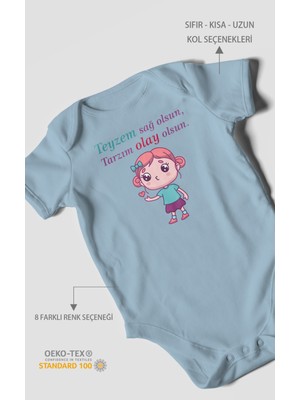 Morivo Kids Teyzem Sağ Olsun,tarzım Olay Olsun Baskılı Bebek Zıbını – Çıtçıtlı Body | %100 Pamuk Kısa Kol