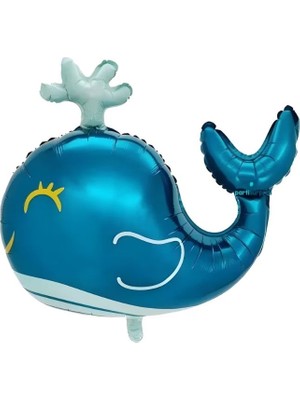 Parti Sürprizi Mavi Balina Şekilli Folyo Balon 1 Adet