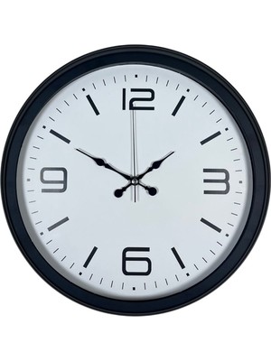 ForWhat Büro Ev Ofis Hediyesi Için 40CM Siyah Metal Sade Dekor Duvar Saati