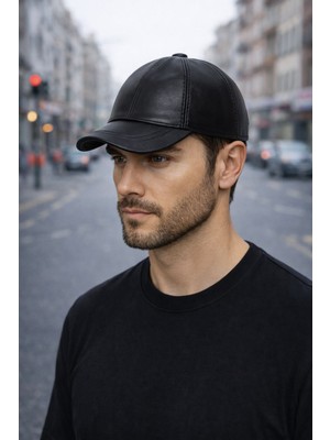 Hakiki Deri Beyzbol Şapka Kep ÜN0012