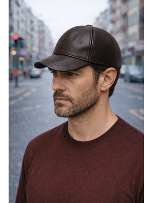 Hakiki Deri Beyzbol Şapka Kep ÜN0012