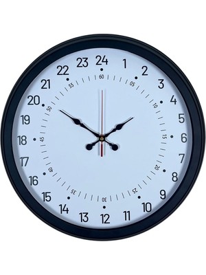 ForWhat Büro Ev Ofis Hediyesi Için 40CM Siyah Metal 24 Saat Gösterge Duvar Saati