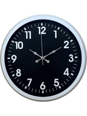 ForWhat Büro Ev Ofis Hediyesi Için 40CM Beyaz Metal Sade Tasarım Duvar Saati
