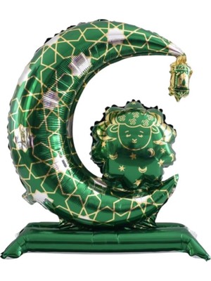 Parti Sürprizi Hoş Geldin Ramazan Yeşil Ayaklı Hilal Şekilli Folyo Balon 1 Adet